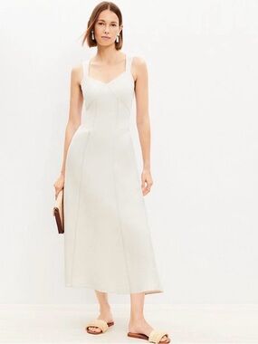 Loft Linen Blend Midi Dress